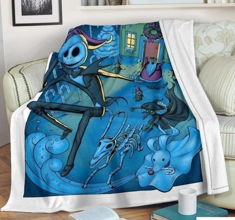 Jack And Santa Nightmare Before Christmas Sherpa Blanket Cozy Blanket Fleece Blanket