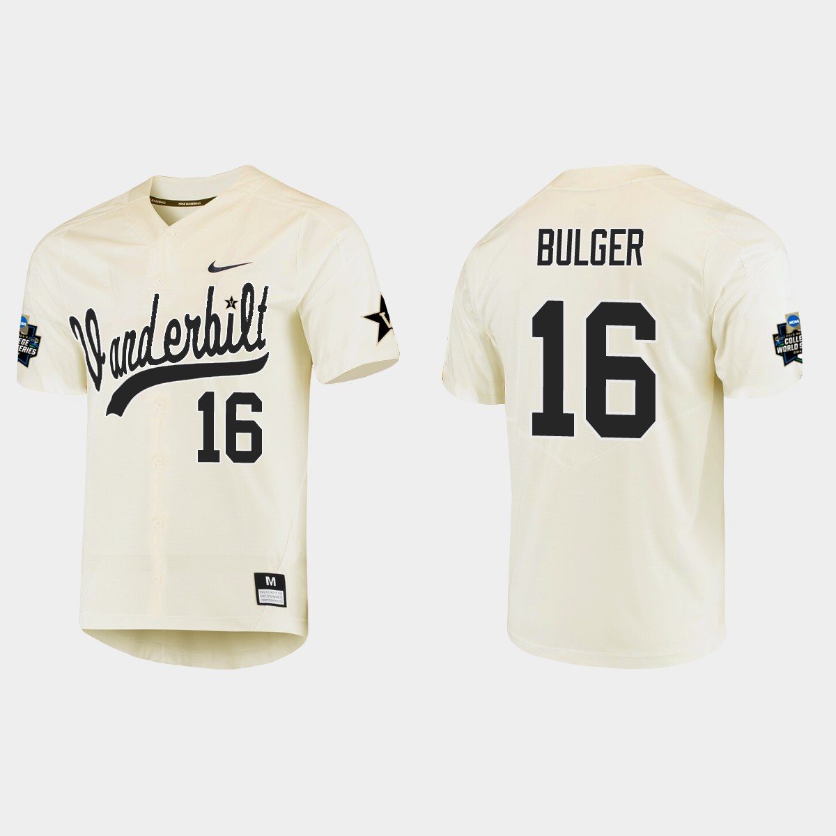 Jack Bulger Vanderbilt Commodores College World Series Jersey - Cream