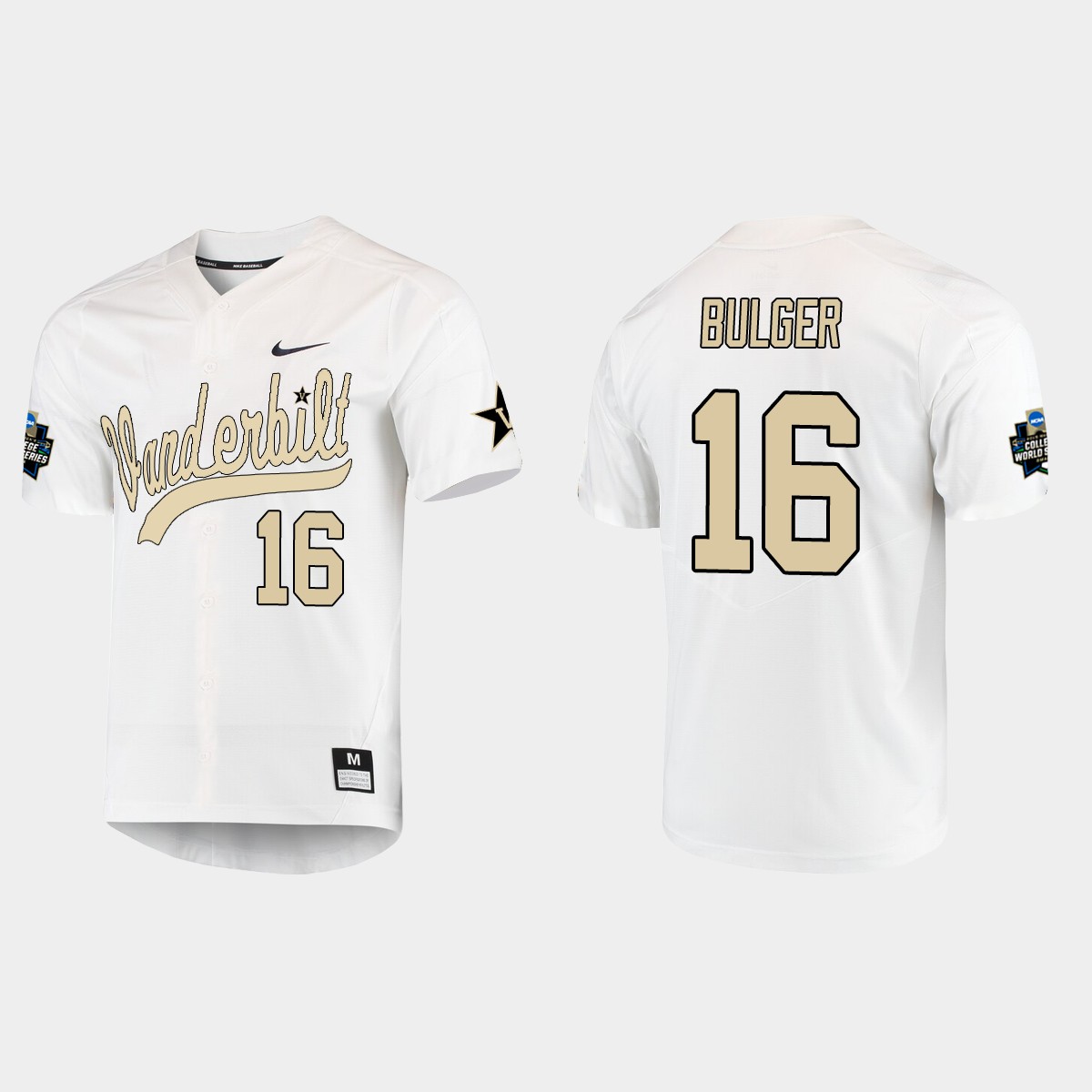 Jack Bulger Vanderbilt Commodores College World Series Jersey - White