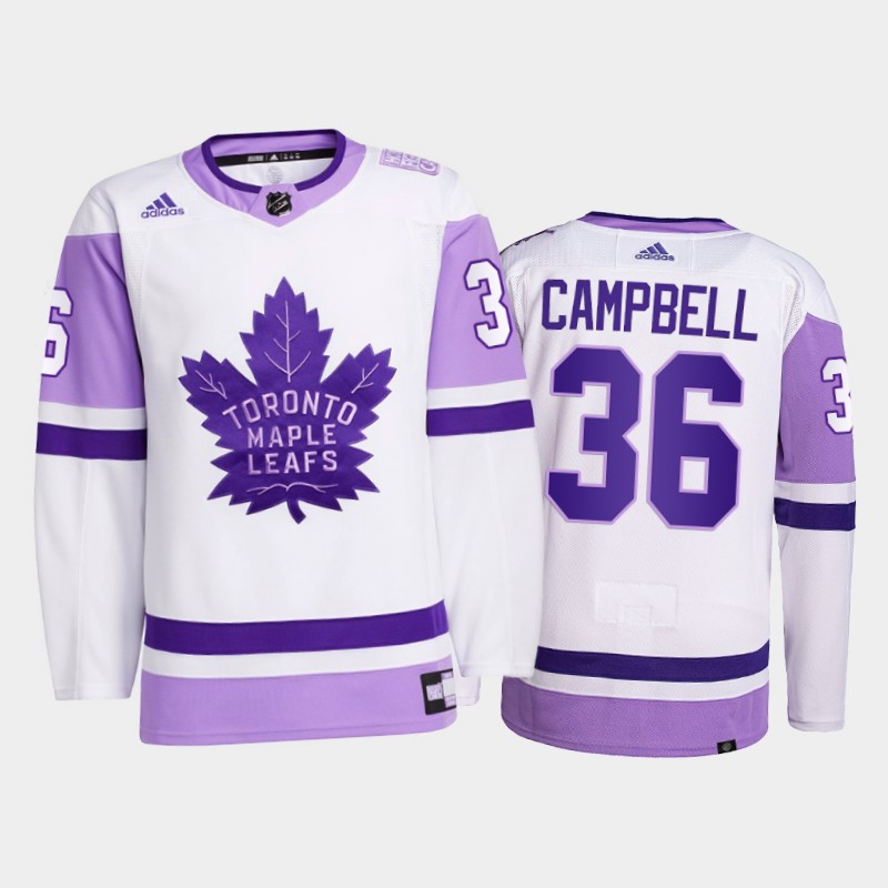 Jack Campbell #36 Toronto Maple Leafs 2021 FightsCancer White Primegreen Jersey