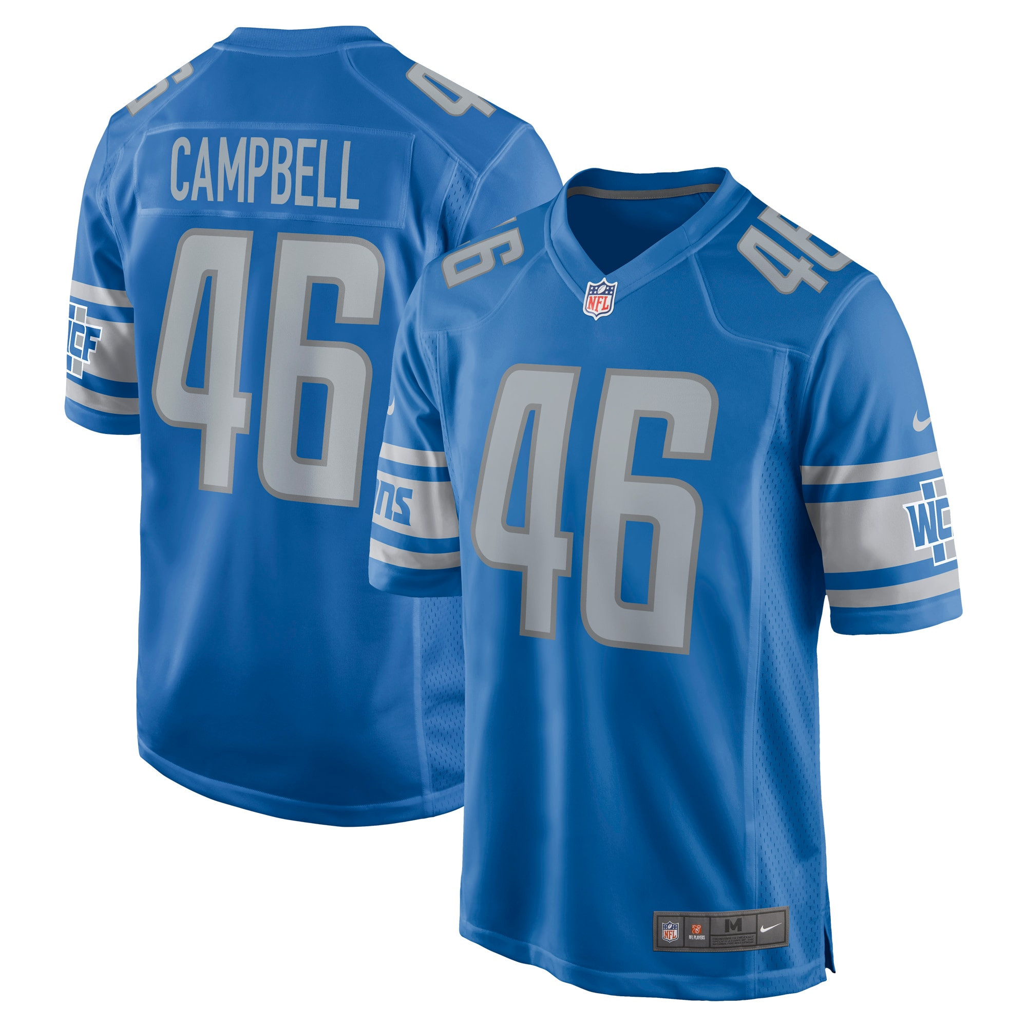 Jack Campbell 46 Detroit Lions 2023 NFL Draft Game Stitched Jersey – Blue