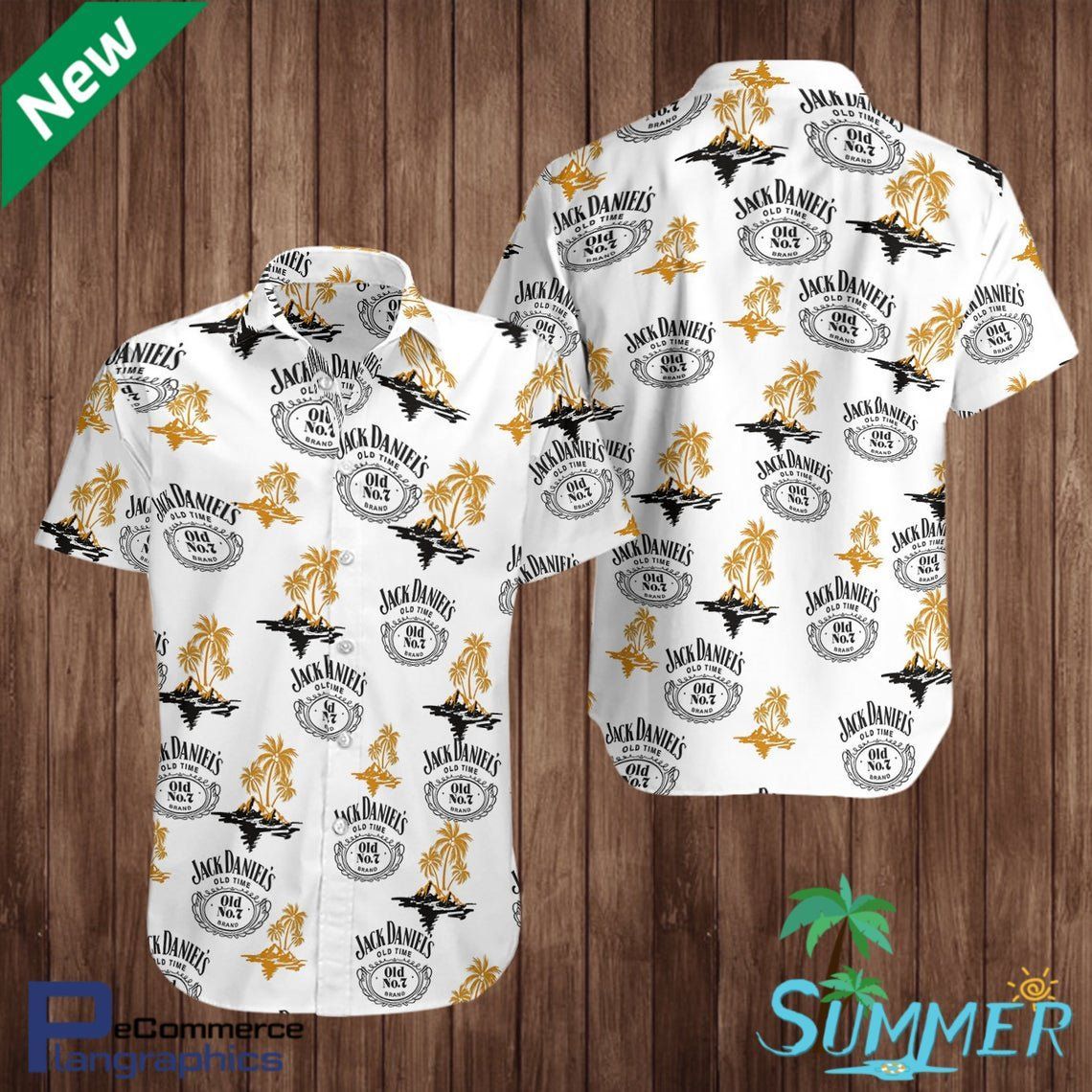 Jack Daniels Tennessee Whiskey Hawaiian Aloha Shirt Hawaiian Beach Shirt