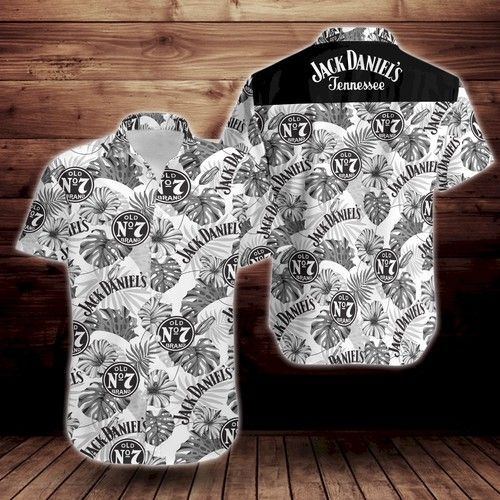Jack DanielS Tropical Flower Hawaiian Shirt