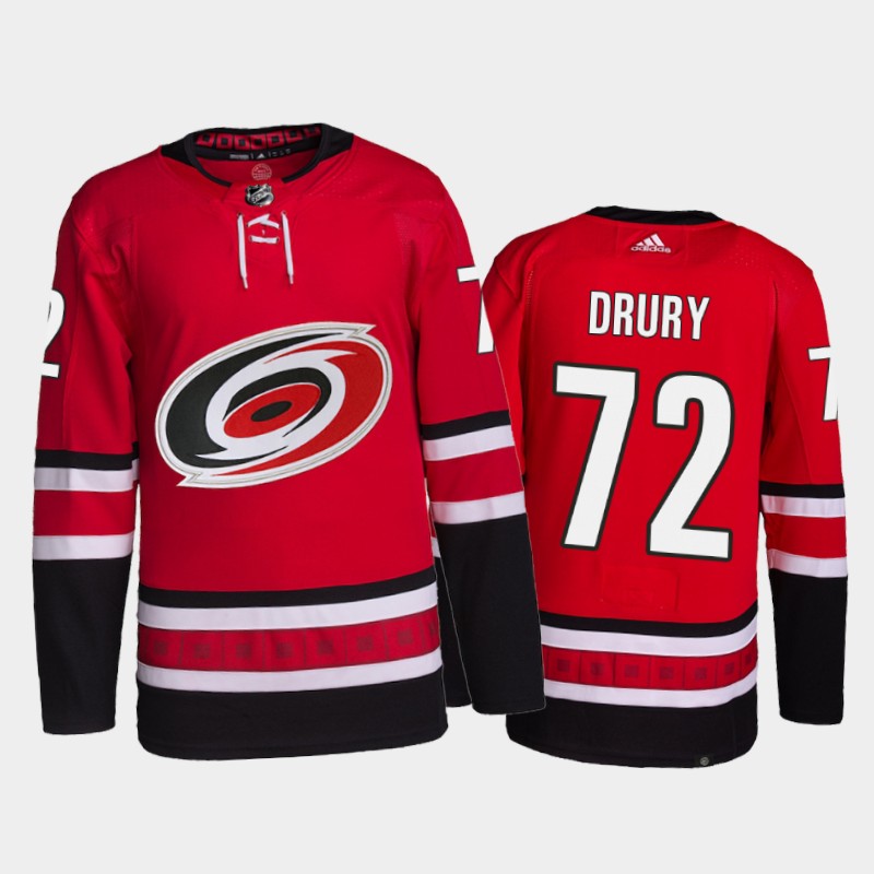 Jack Drury Carolina Hurricanes Home Jersey 2021-22 Red #72 Primegreen Uniform
