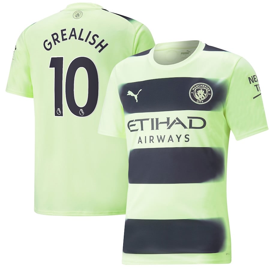 Jack Grealish 10 Manchester City 2022/23 Third Men Jersey – Black