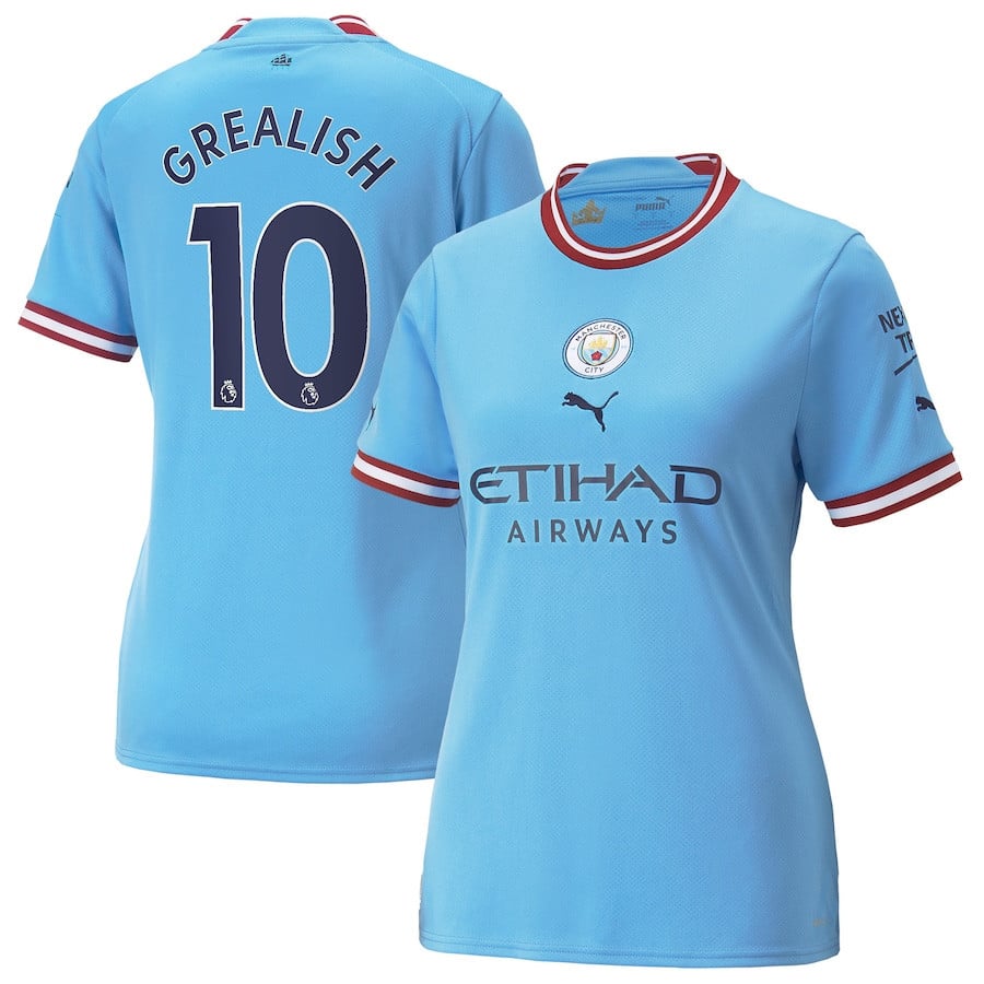 Jack Grealish 10 Manchester City Women 2022/23 Home Player Jersey – Sky Blue