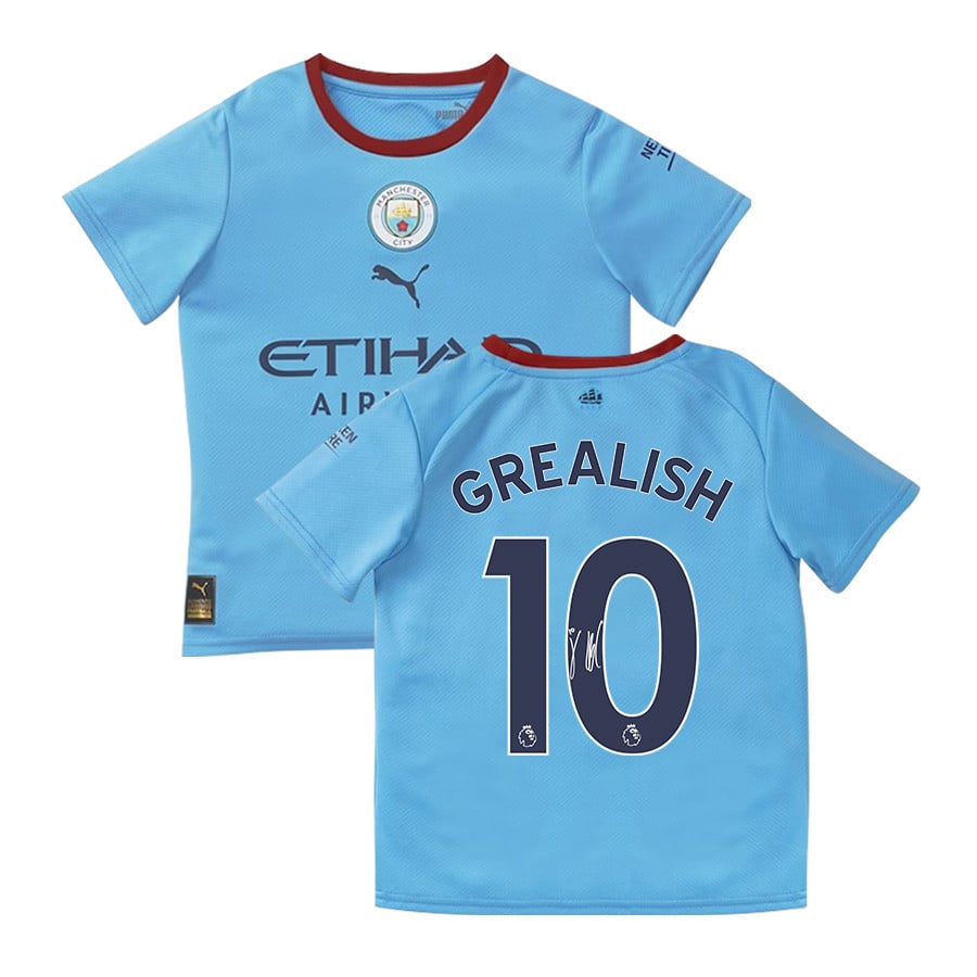 Jack Grealish 10 Signed Manchester City 2022/23 Hom Jersey – Youth