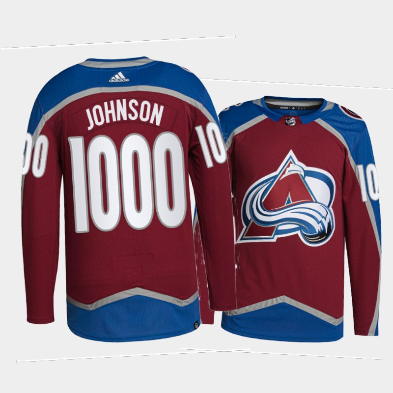Jack Johnson #3 Colorado Avalanche 1000 Career Games Burgundy Commemorative Edition Jersey