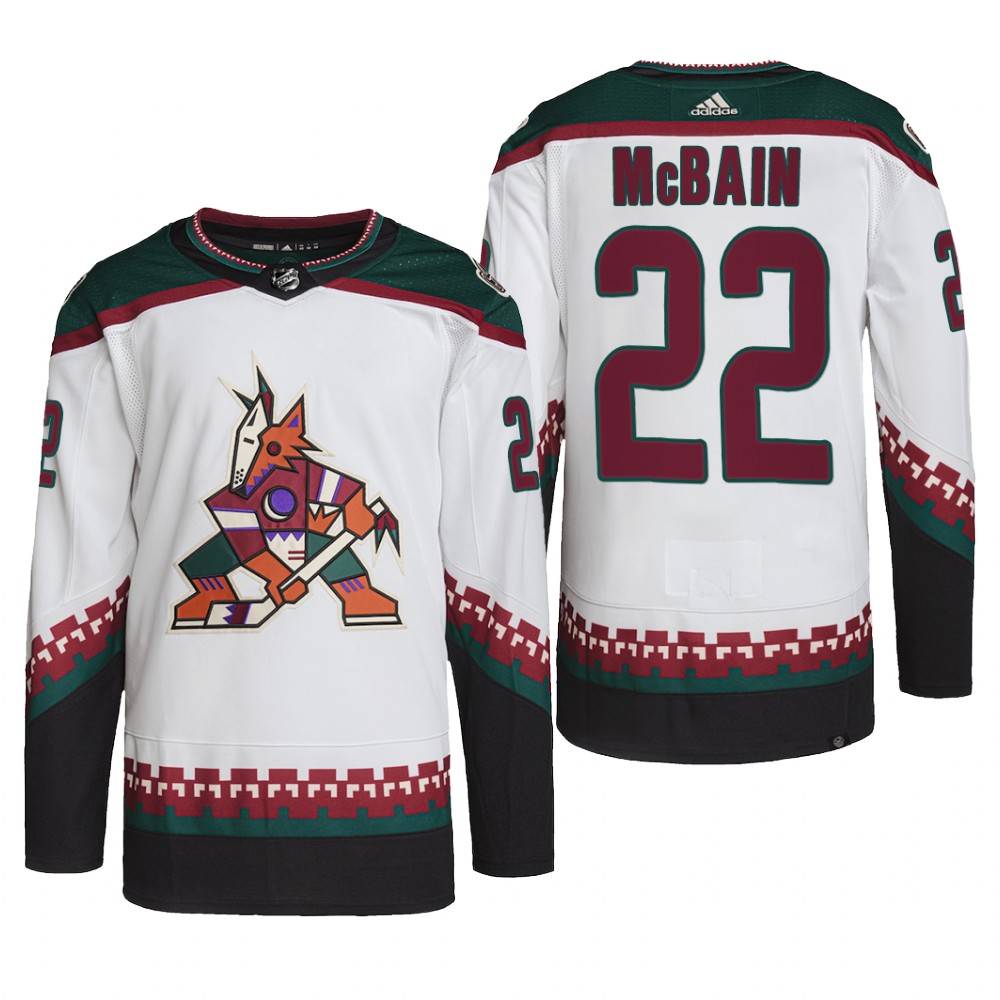 Jack McBain Arizona Coyotes Away Jersey 2022 White #22 Primegreen Pro Uniform