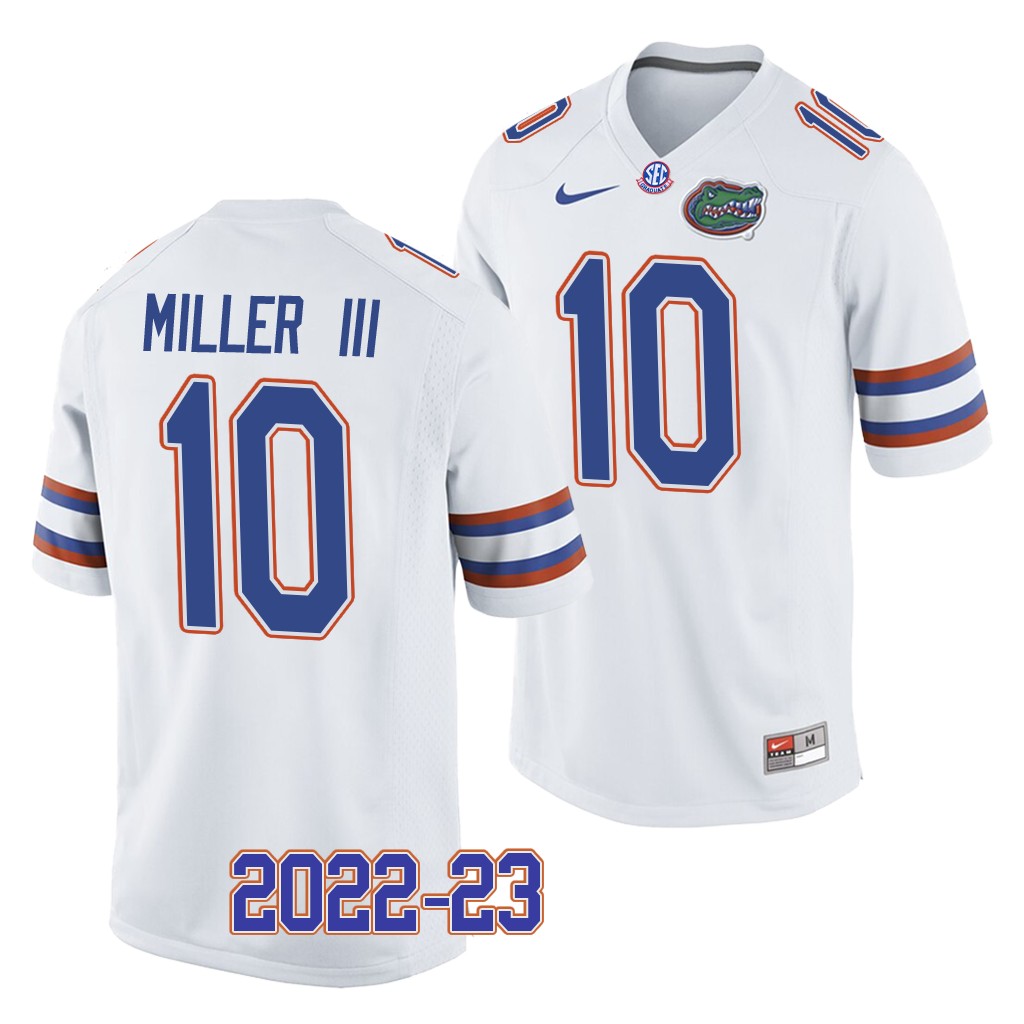 Jack Miller III Florida Gators 2022-23 College Jersey Men's White #10 Uniform