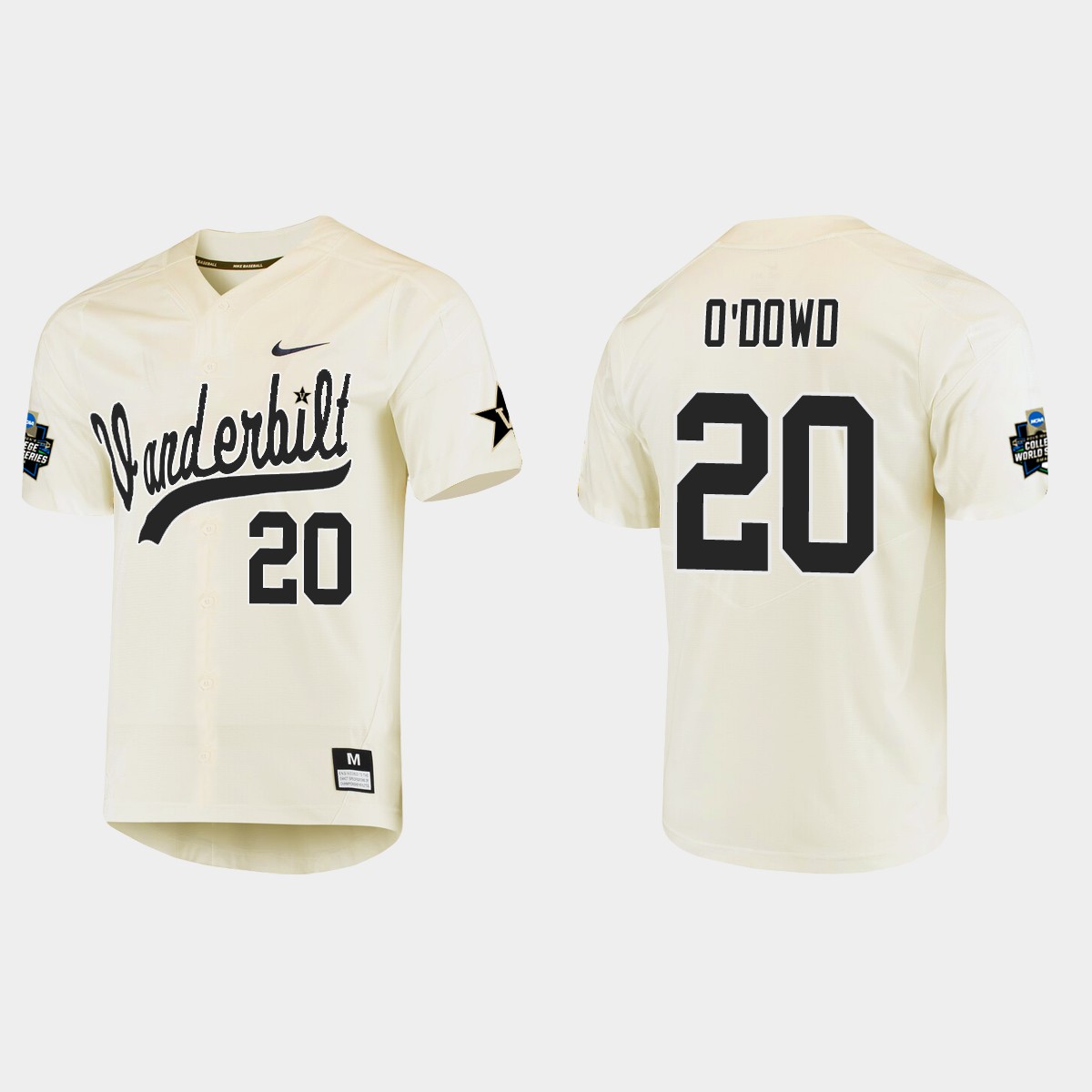 Jack O'Dowd Vanderbilt Commodores College World Series Jersey - Cream