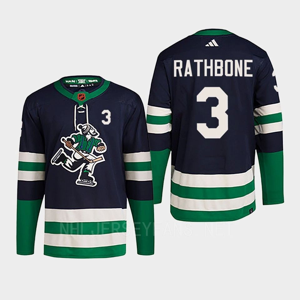 Jack Rathbone 3 Reverse Retro 2.0 2022 Vancouver Canucks Navy Stitched Jersey Primegreen