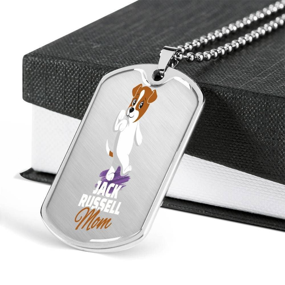 Jack Russell Mom Dog Tag Necklace For Mom Who Loves Dog