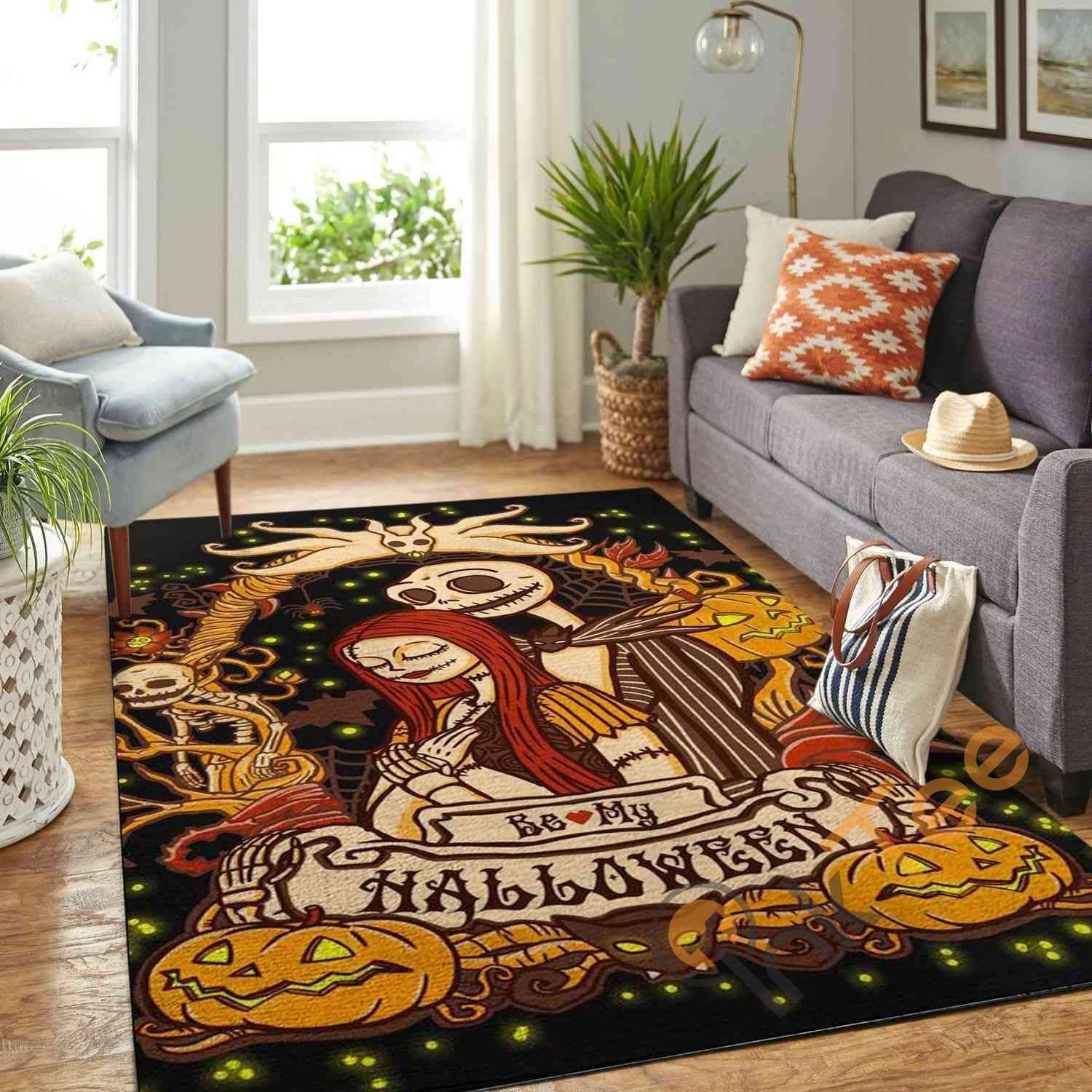 Jack Sally The Nightmare Before Christmas Halloween Area Rectangle Rug