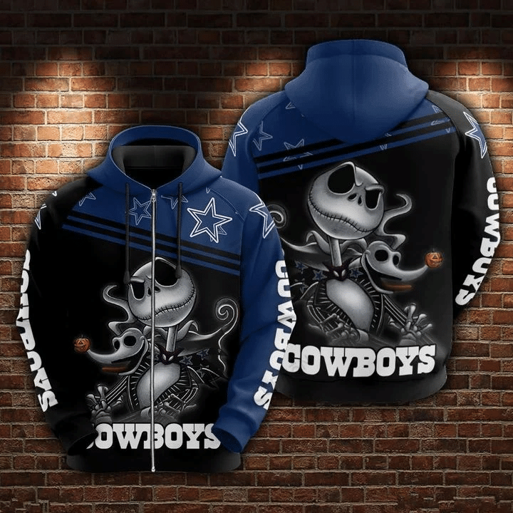 jack skellington dallas cowboys 3D Hoodie