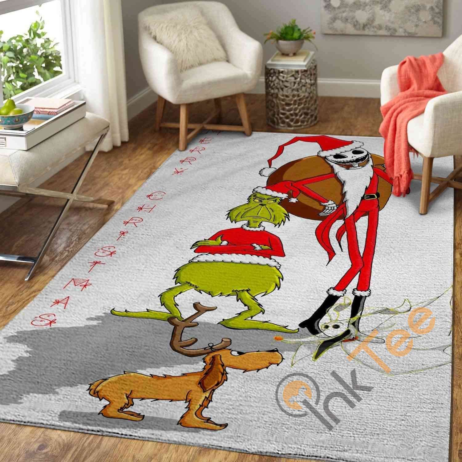 Jack Skellington Grinch Area Rectangle Rug