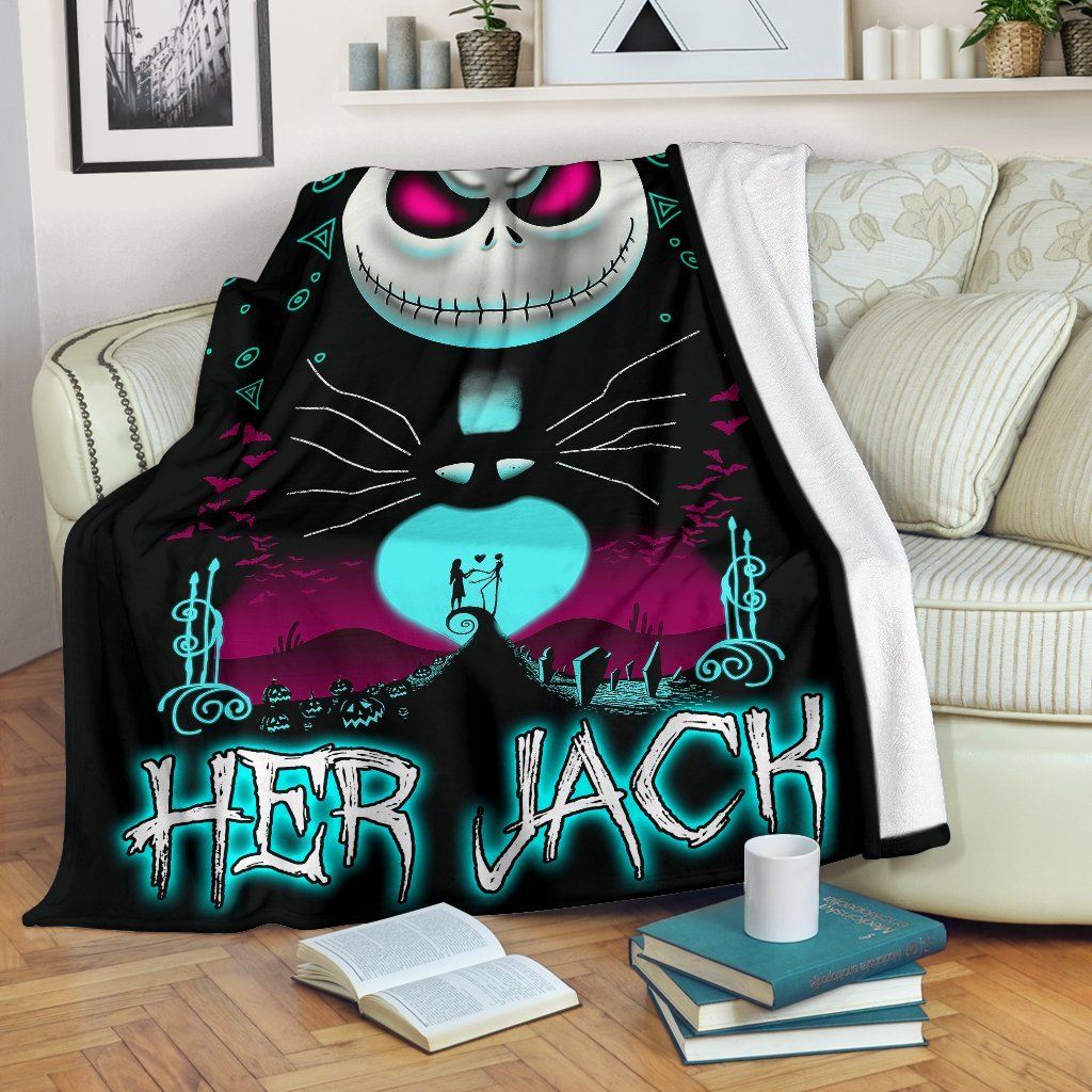 Jack Skellington Nightmare Before Christmas Sherpa Blanket Cozy Blanket Fleece Blanket