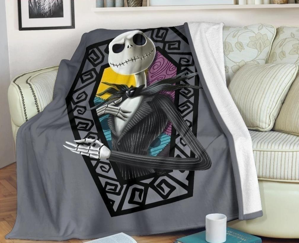 Jack Skellington Nightmare Sherpa Blanket Cozy Blanket Fleece Blanket