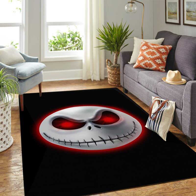Jack Skellington Red Head Carpet Rectangle Rug
