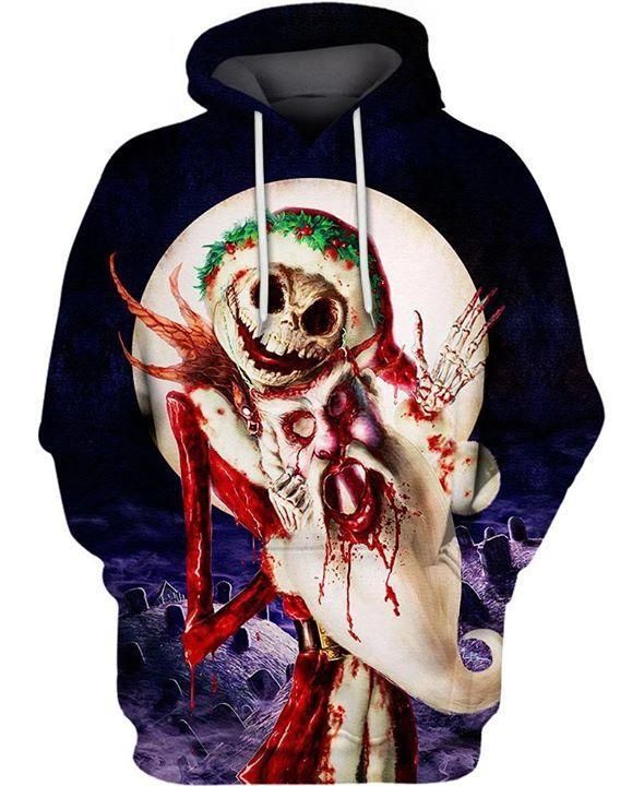 Jack Skellington Santa Costume Nightmare Before Christmas Halloween 3D Hoodie