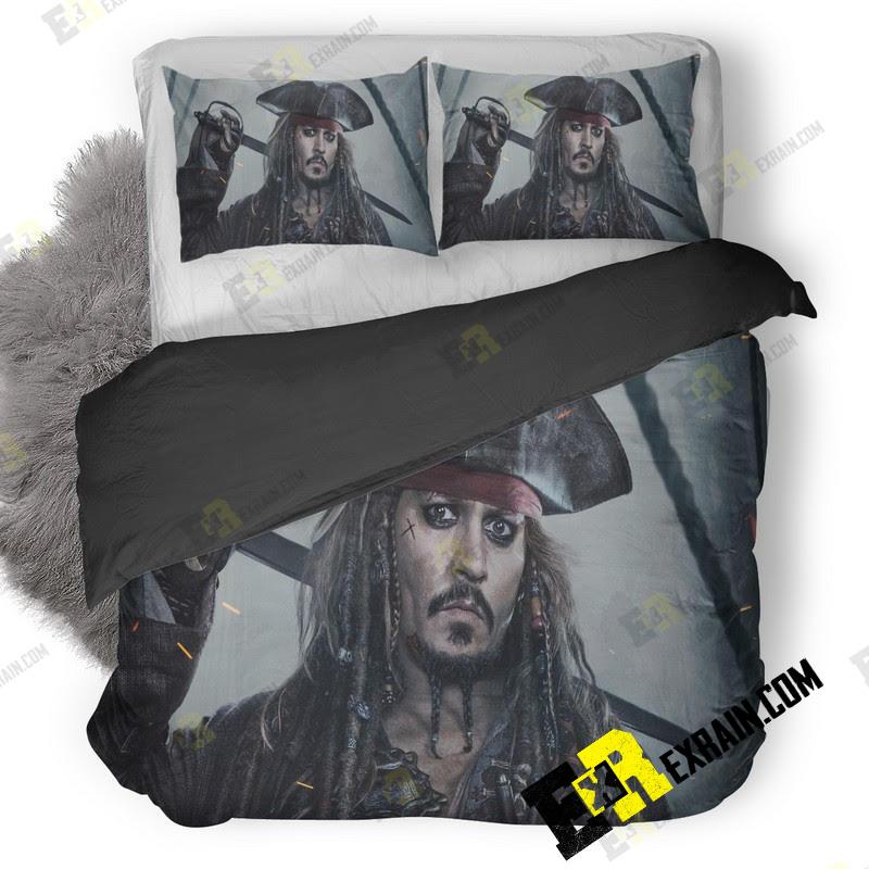 Jack Sparrow In Pirates Of The Caribbean Dead Men Tell No Tales 3D Customized Duvet Cover Bedding Set