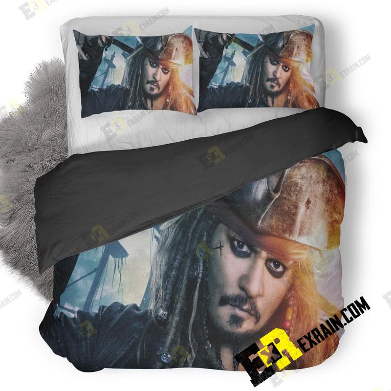 Jack Sparrow In Pirates Of The Caribbean Dead Men Tell No Tales Movie Sd 3D Customized Duvet Cover Bedding Set