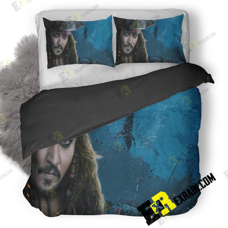 Jack Sparrow Pirates Of The Caribbean Dead Men Tell No Tales 3D Customized Duvet Cover Bedding Set