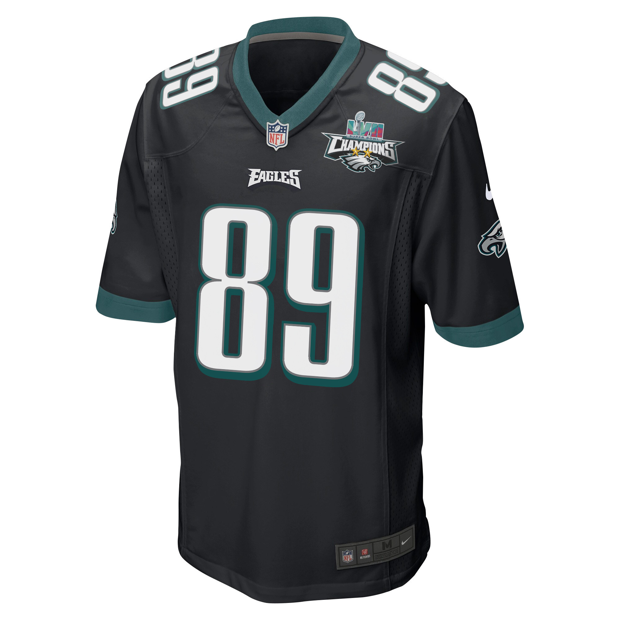 Jack Stoll 89 Philadelphia Eagles Super Bowl LVII Champions 2 Stars Men Game Stitched Jersey – Black
