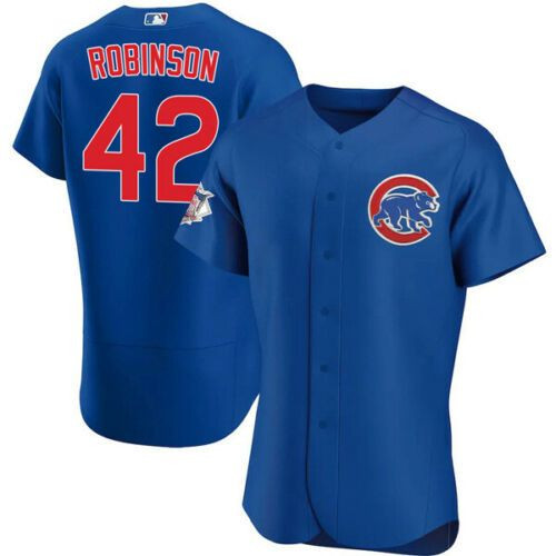 Jackie Robinson #42 Chicago Cubs Blue All Over Print Baseball Jersey For Fans