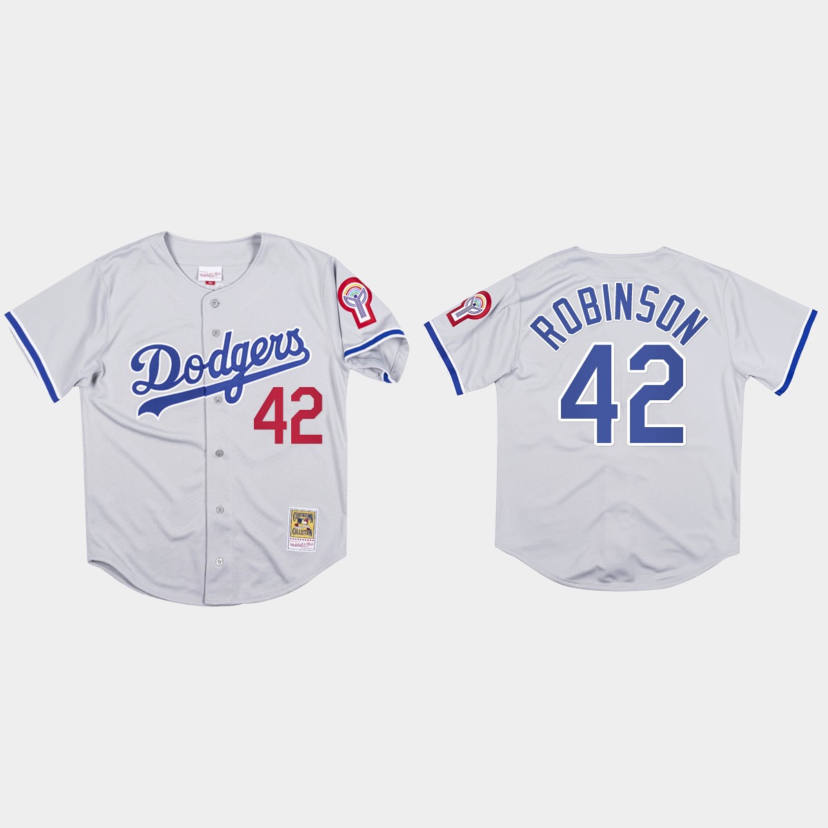 Jackie Robinson #42 Los Angeles Dodgers Mitchell And Ness 1981 Jersey - Gray