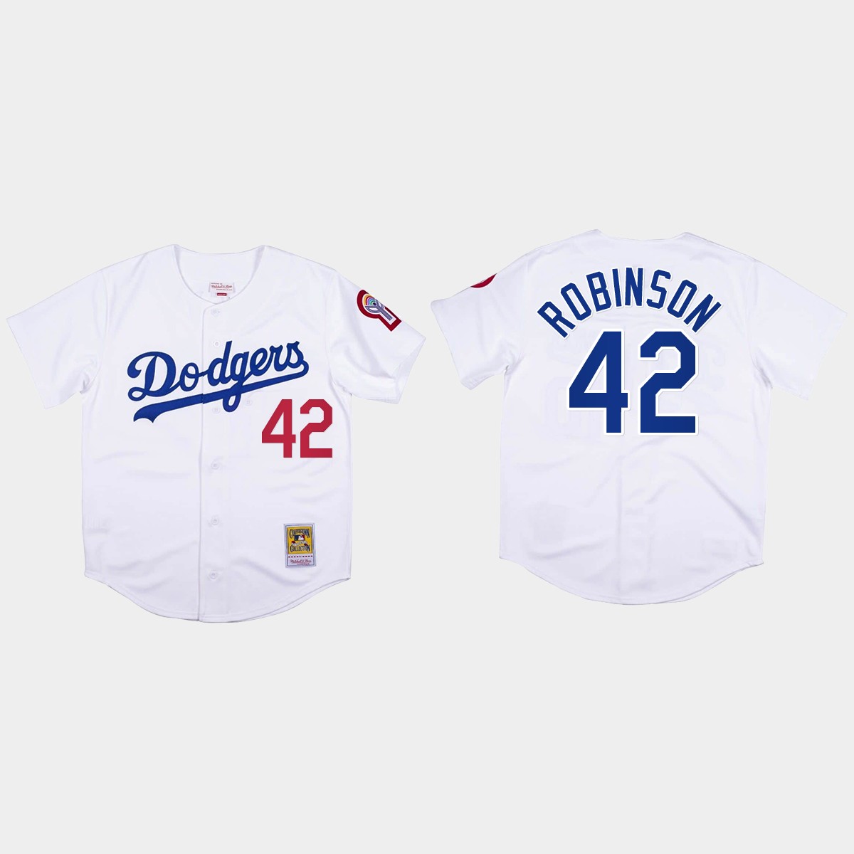 Jackie Robinson #42 Los Angeles Dodgers Mitchell And Ness 1981 Jersey - White
