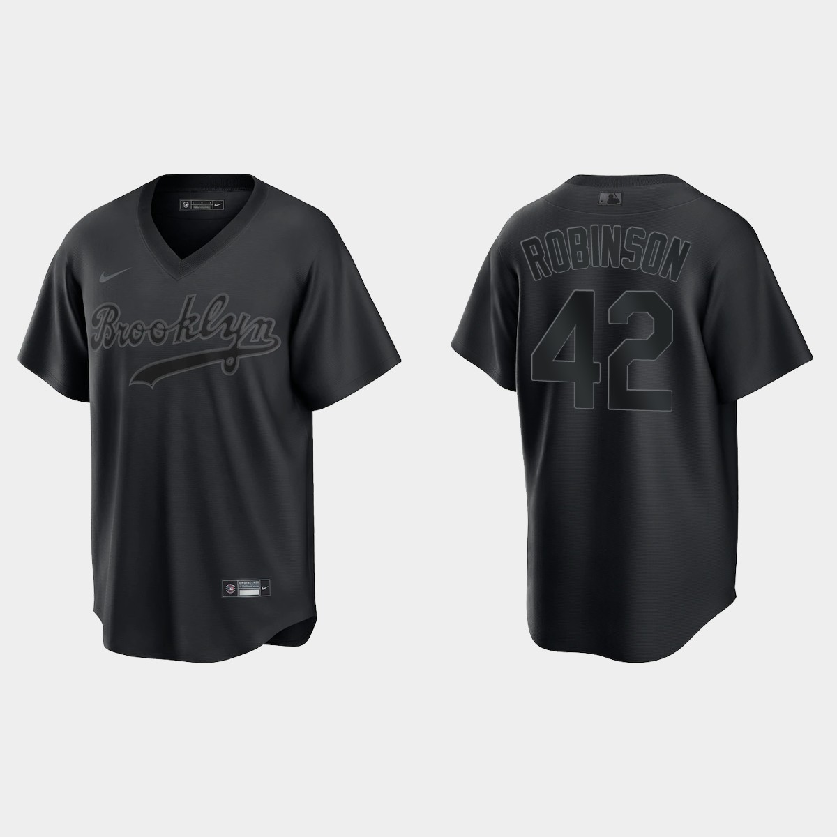 Jackie Robinson Brooklyn Dodgers Pitch Black Fashion Jersey - Black