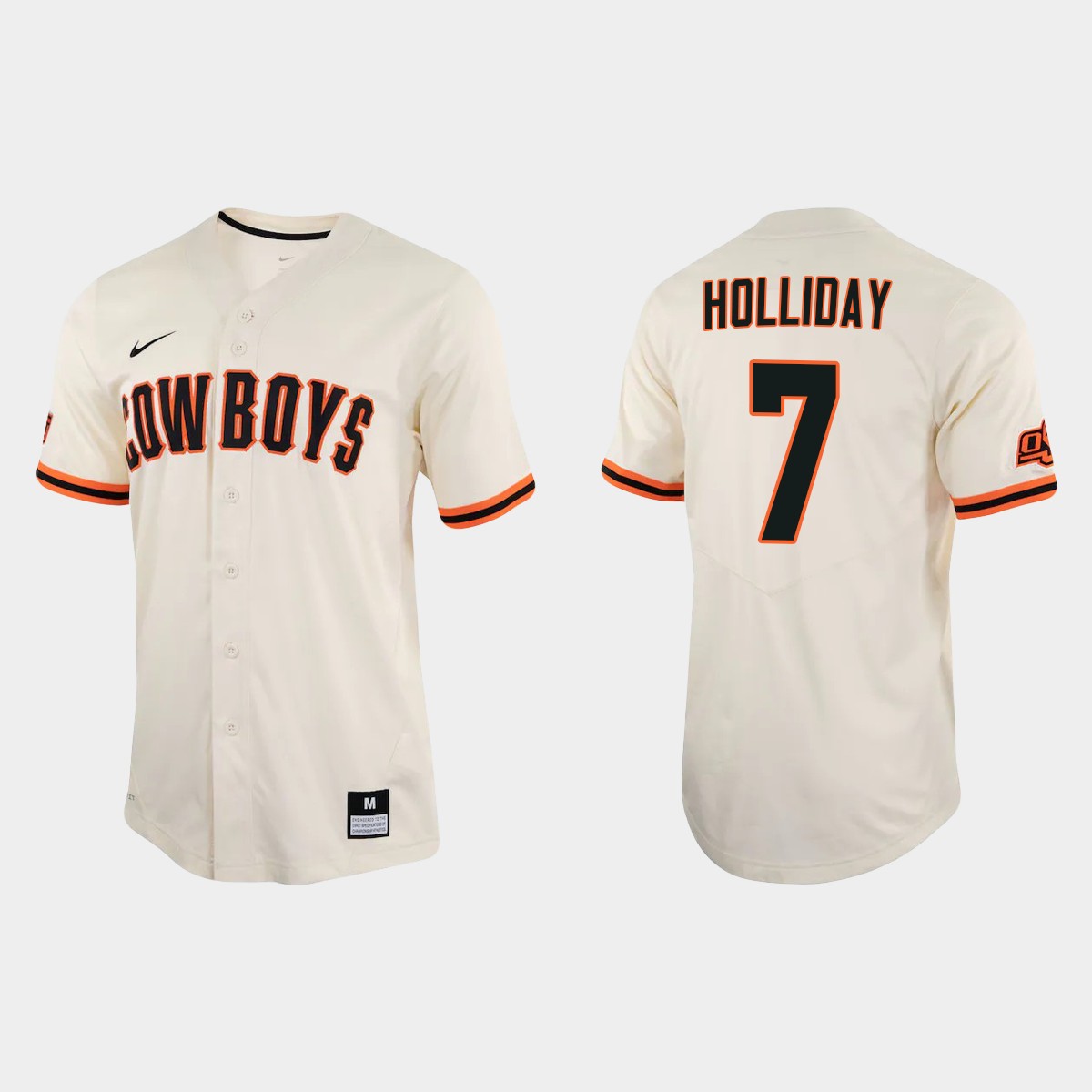 Jackson Holliday Oklahoma State Cowboys College Jersey - Cream
