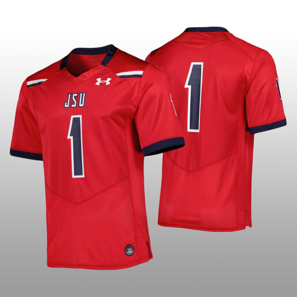 Jackson State Tigers #1 Wordmark Red Jersey