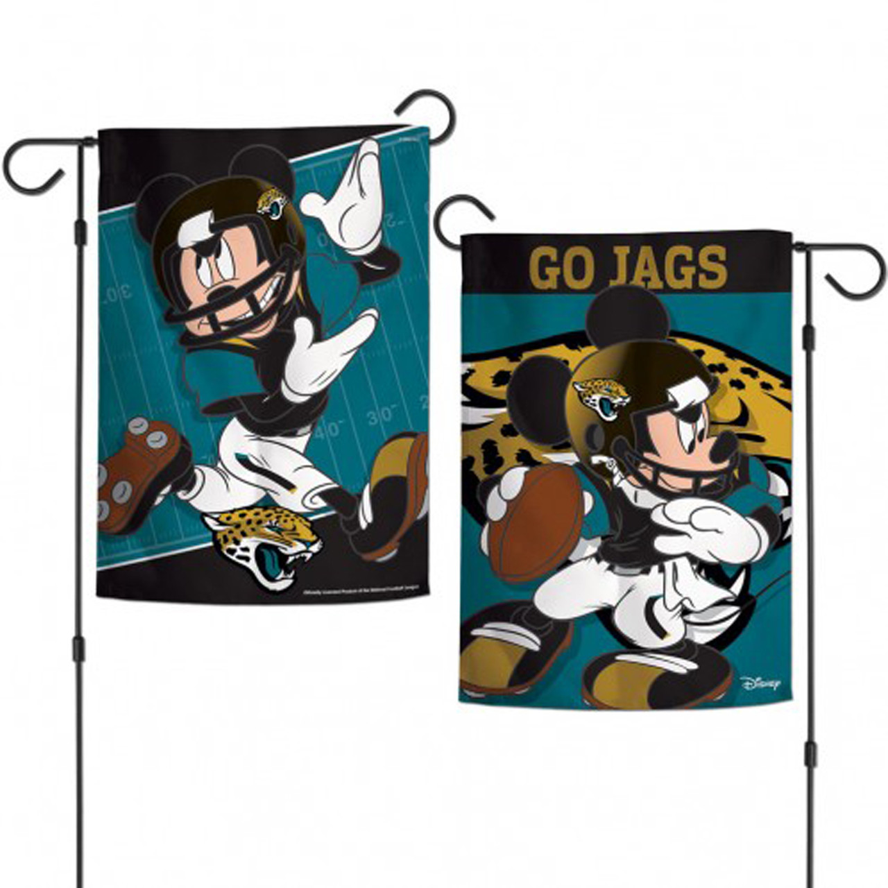 Jacksonville Jaguars 2-Sided Mickey Mouse NFL Garden Flag, House Flag