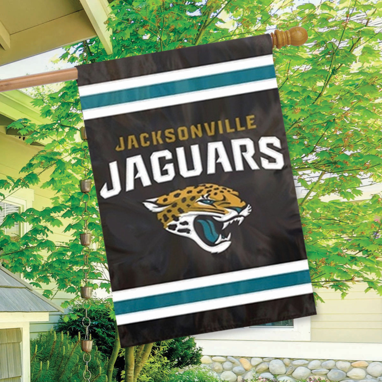 Jacksonville Jaguars Applique Banner Garden Flag, House Flag