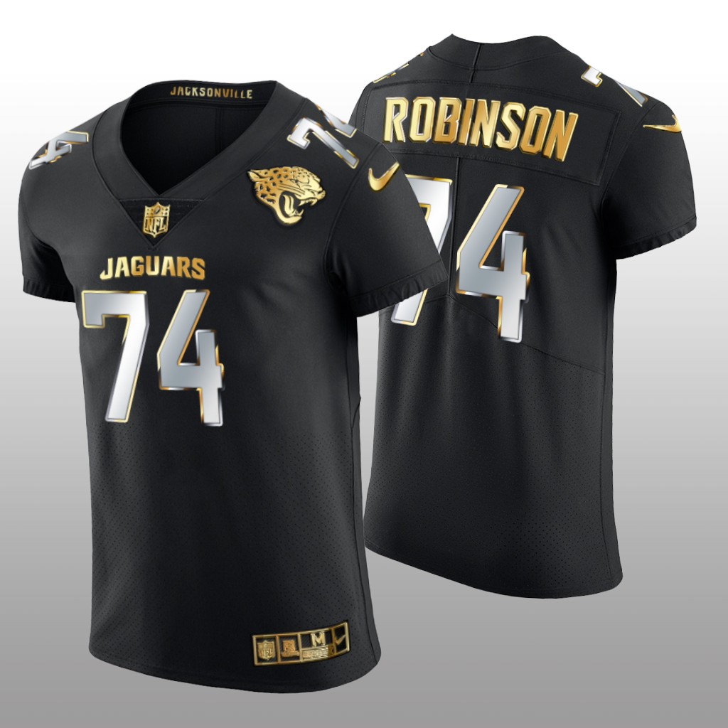 Jacksonville Jaguars Cam Robinson Black Elite Jersey Golden Edition Men's
