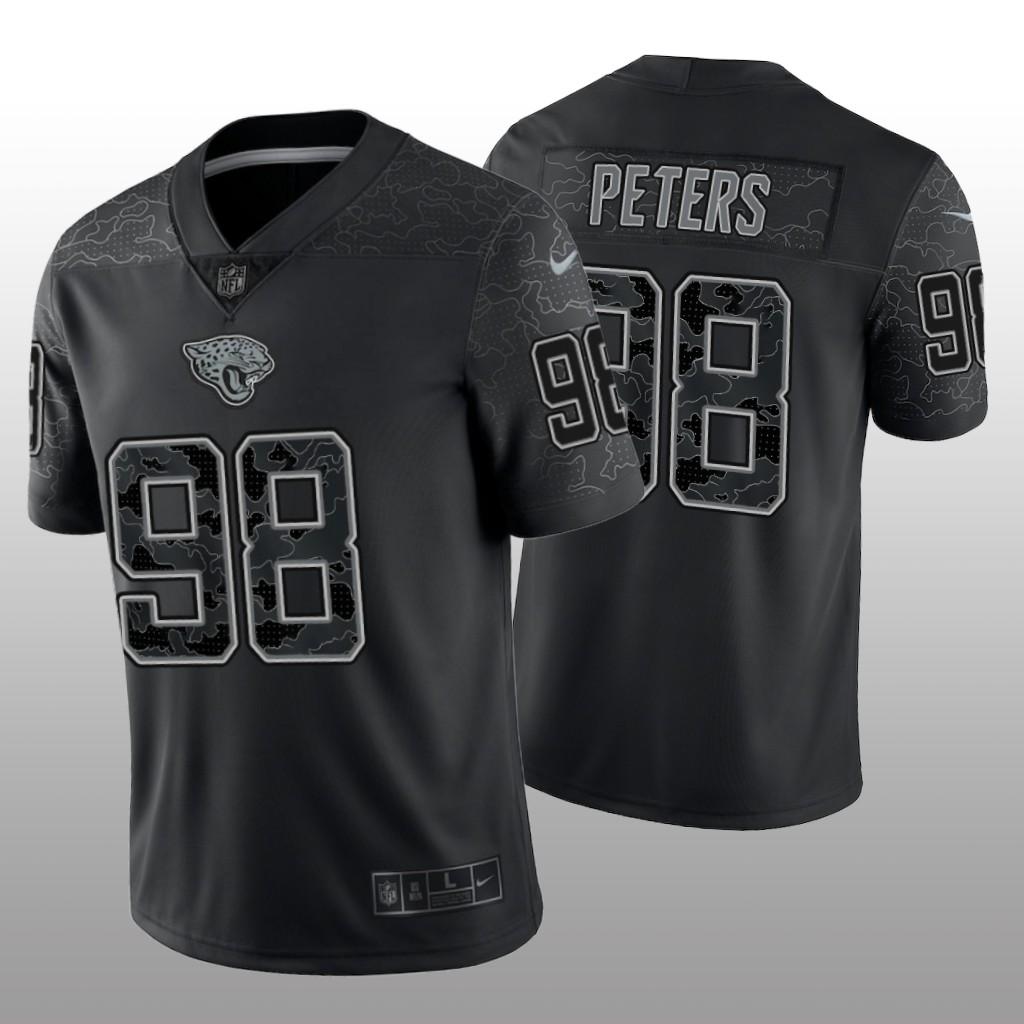 Jacksonville Jaguars Corey Peters Black Jersey Reflective Limited Men's