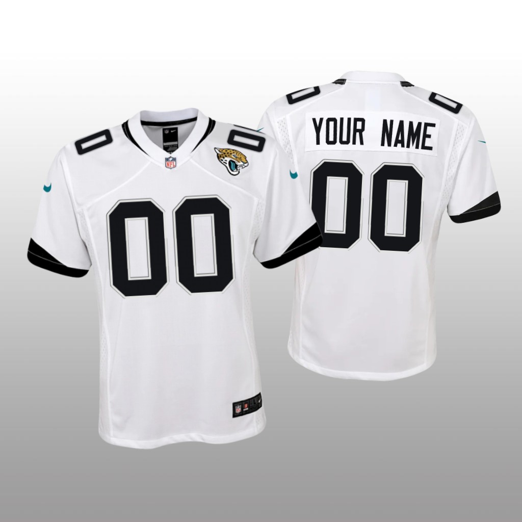 Jacksonville Jaguars Custom White Jersey Game - Youth