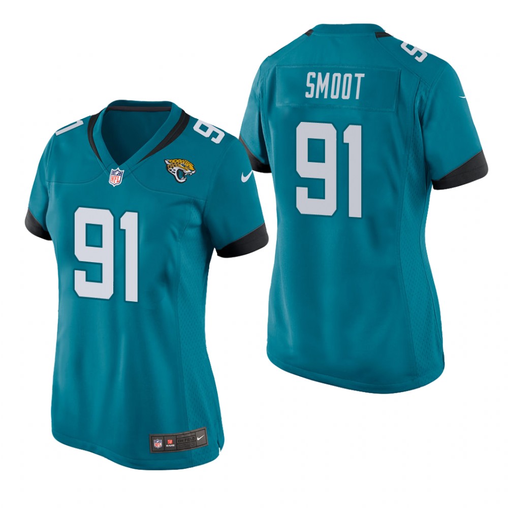 Jacksonville Jaguars Dawuane Smoot Teal Jersey Game - Women's