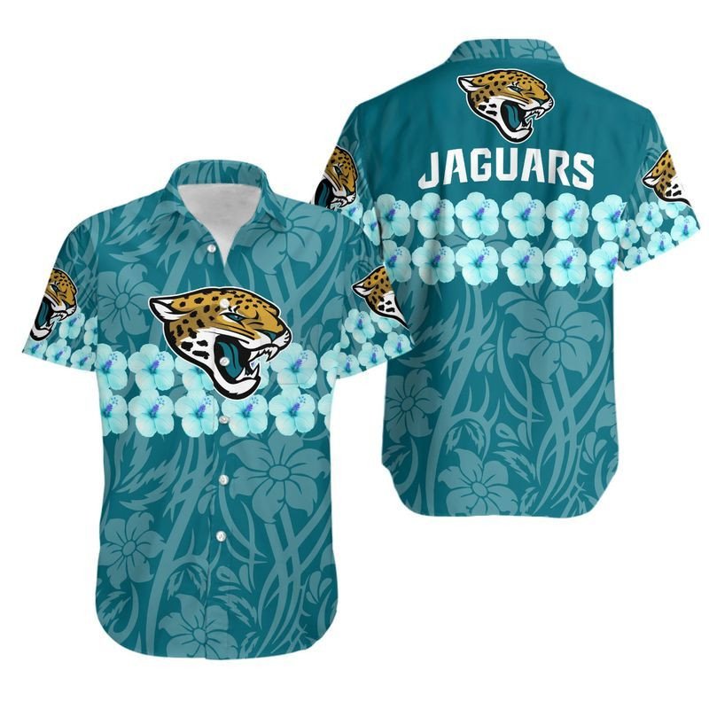 Jacksonville Jaguars Flower and Logo Hawaiian Shirt