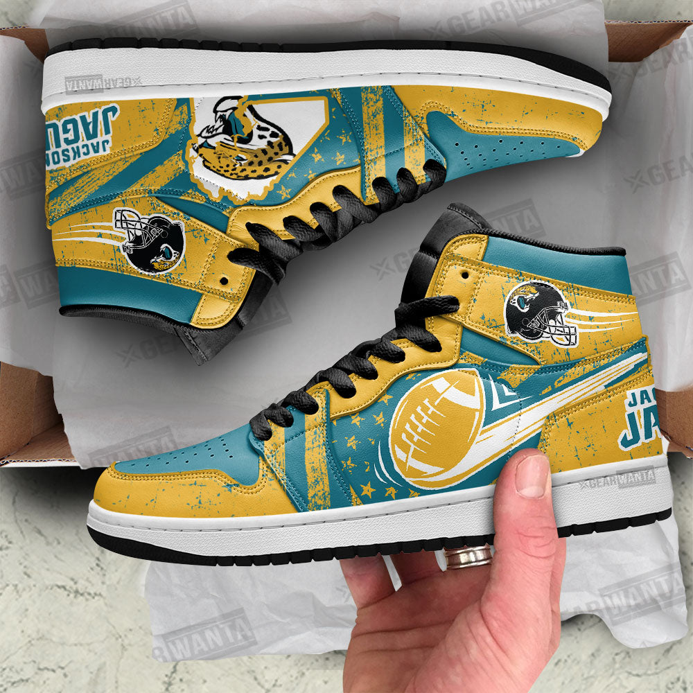 Jacksonville Jaguars Football Team J1 Shoes For Fans Sneakers, Air Jordan Hightop