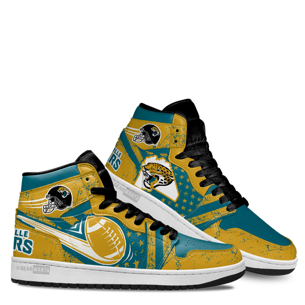 Jacksonville Jaguars Football Team J1 Shoes For Fans Sneakers, Air Jordan Hightop