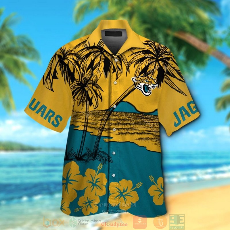 Jacksonville Jaguars Hibiscus gold Hawaiian Shirt