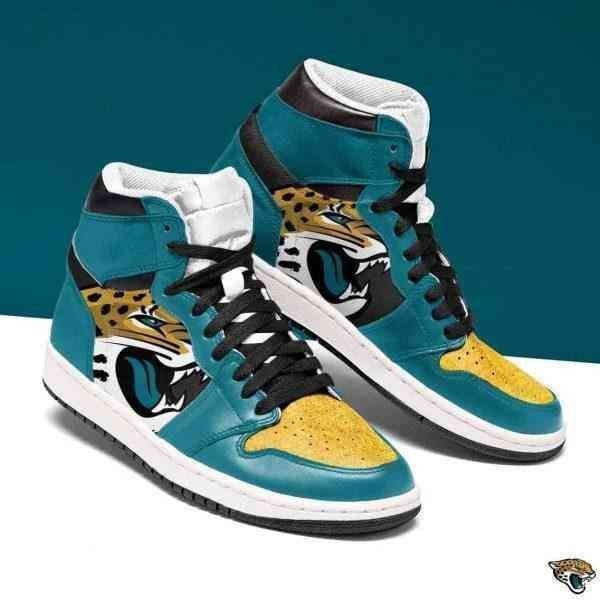 Jacksonville Jaguars Nfl Football Air Sneakers Sneakers Sport Sneakers High Top Air Jordan Sneaker, Air Jordan Hightop
