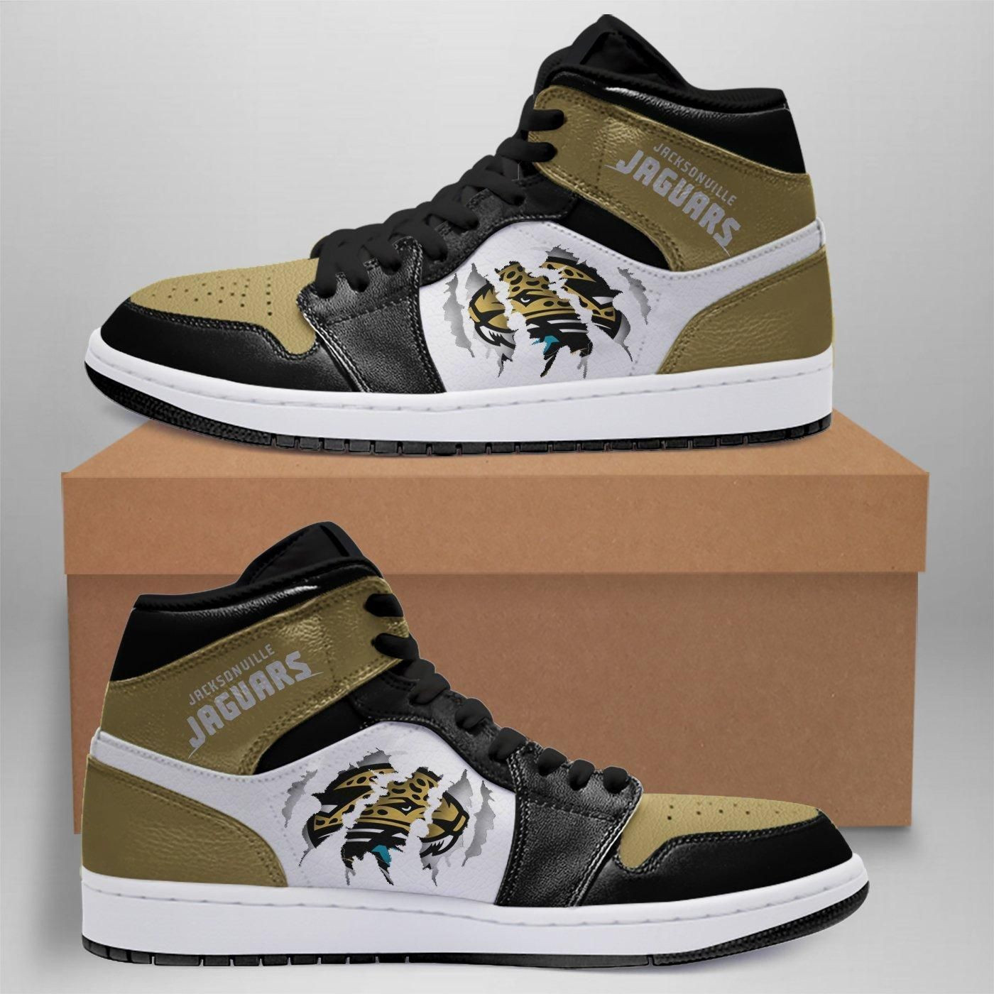 Jacksonville Jaguars Nfl Football Team Air Sneakers Sneakers Sport Sneakers High Top Air Jordan Sneaker, Air Jordan Hightop
