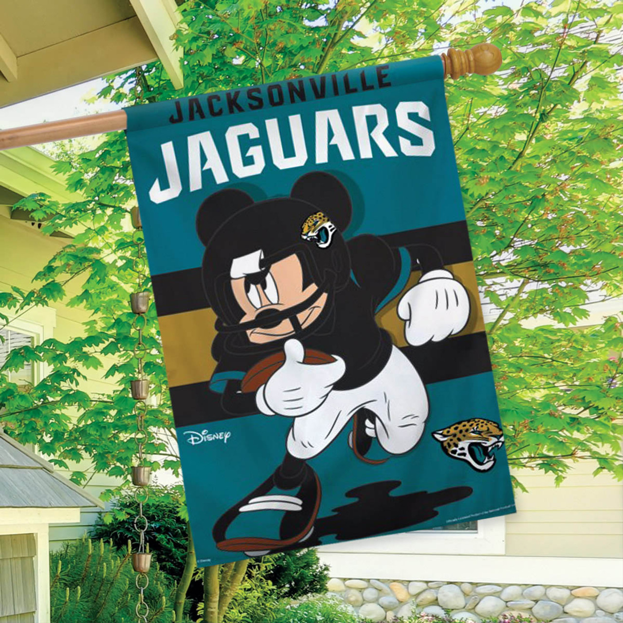 Jacksonville Jaguars NFL Mickey Mouse Football Garden Flag, House Flag