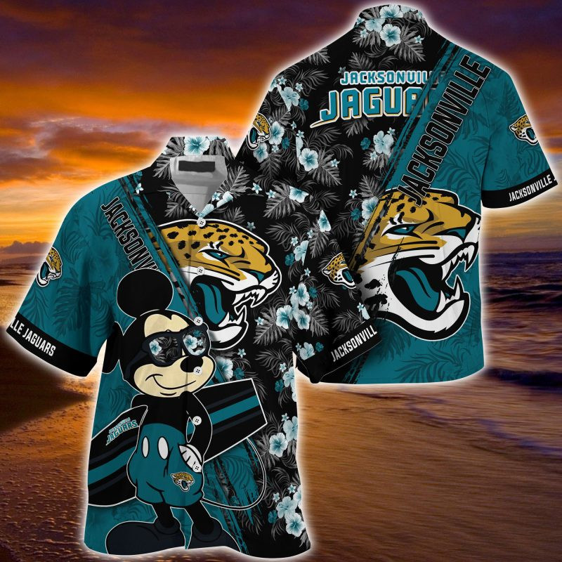 Jacksonville Jaguars NFL Summer – Hawaii Shirt For This Season – Gift For Sport Lovers Mickey And Floral Pattern
