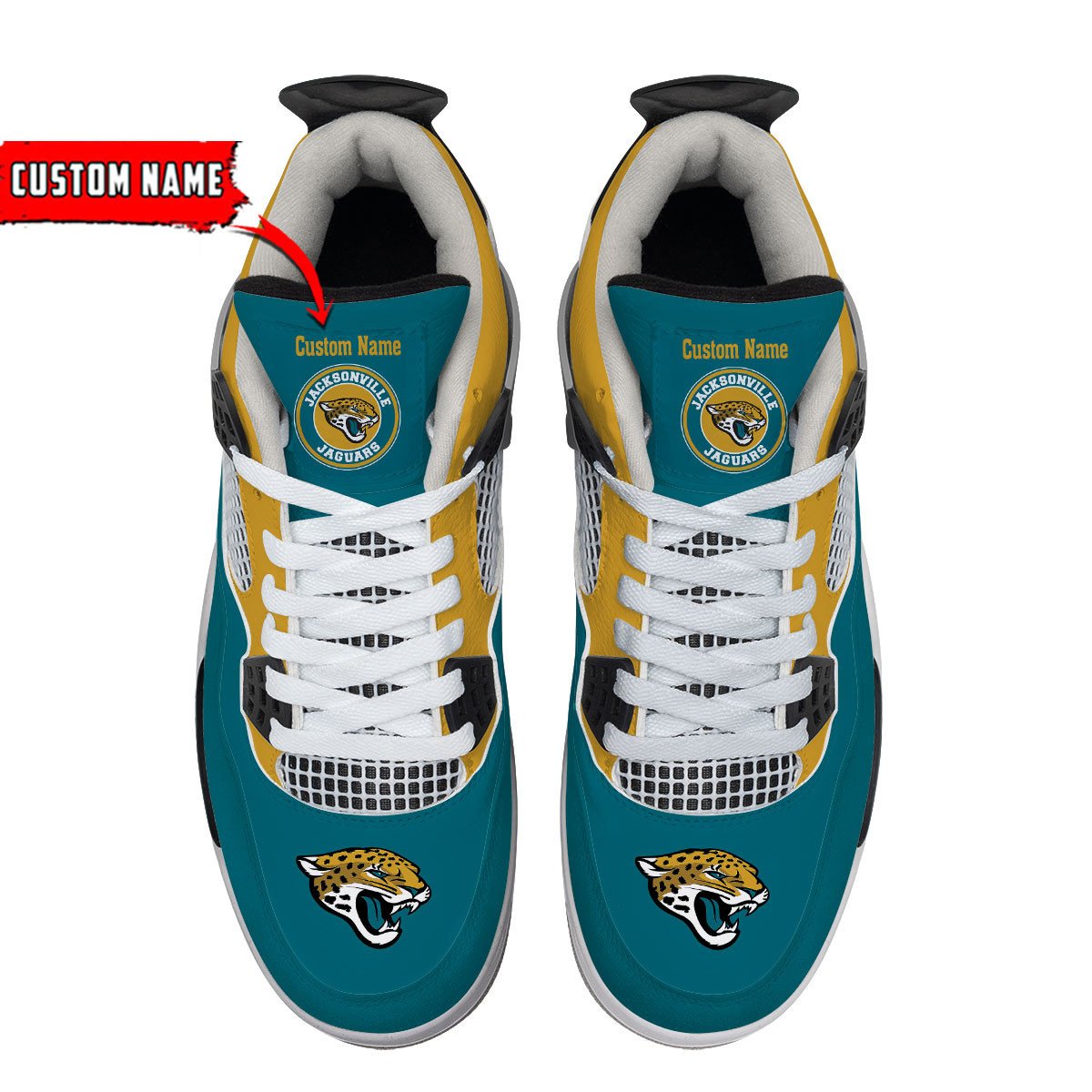 Jacksonville Jaguars Personalized Air Jordan 4 Sneaker