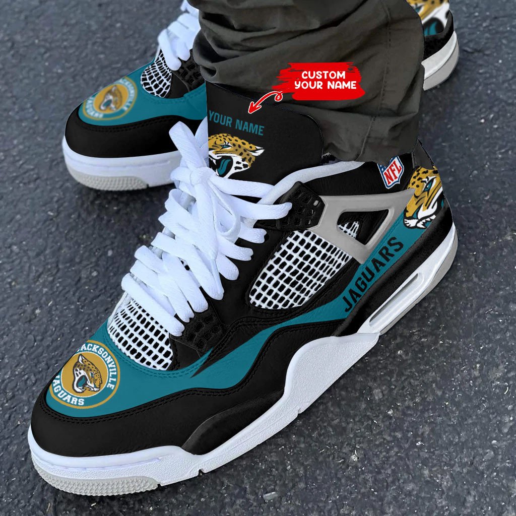 Jacksonville Jaguars Personalized Air Jordan 4 Sneaker